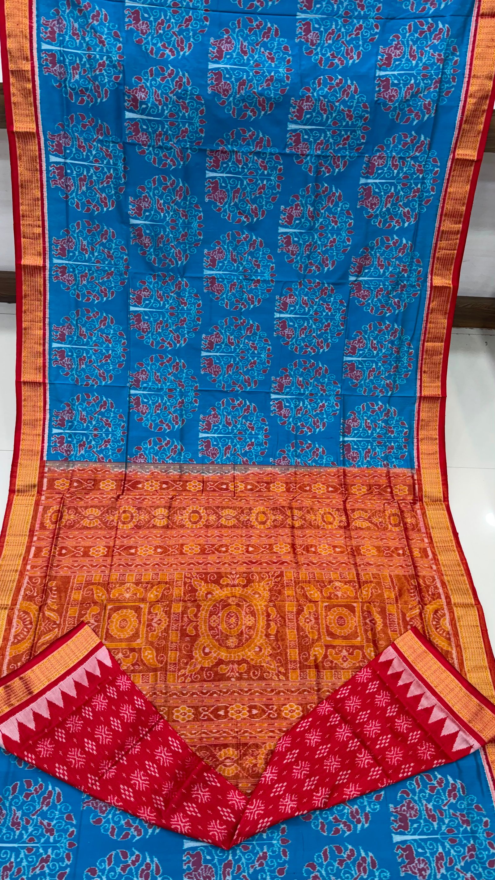 Close up of detailed handweaving patterns