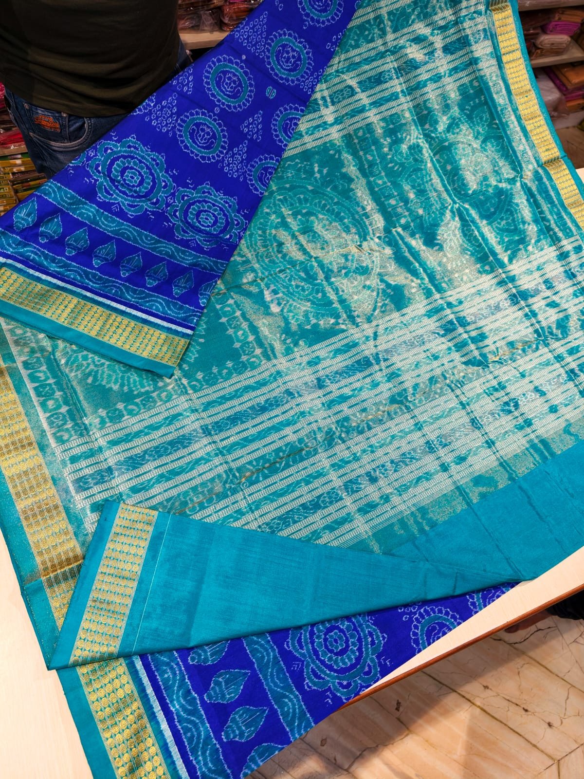Saree draped in traditional Odia styling