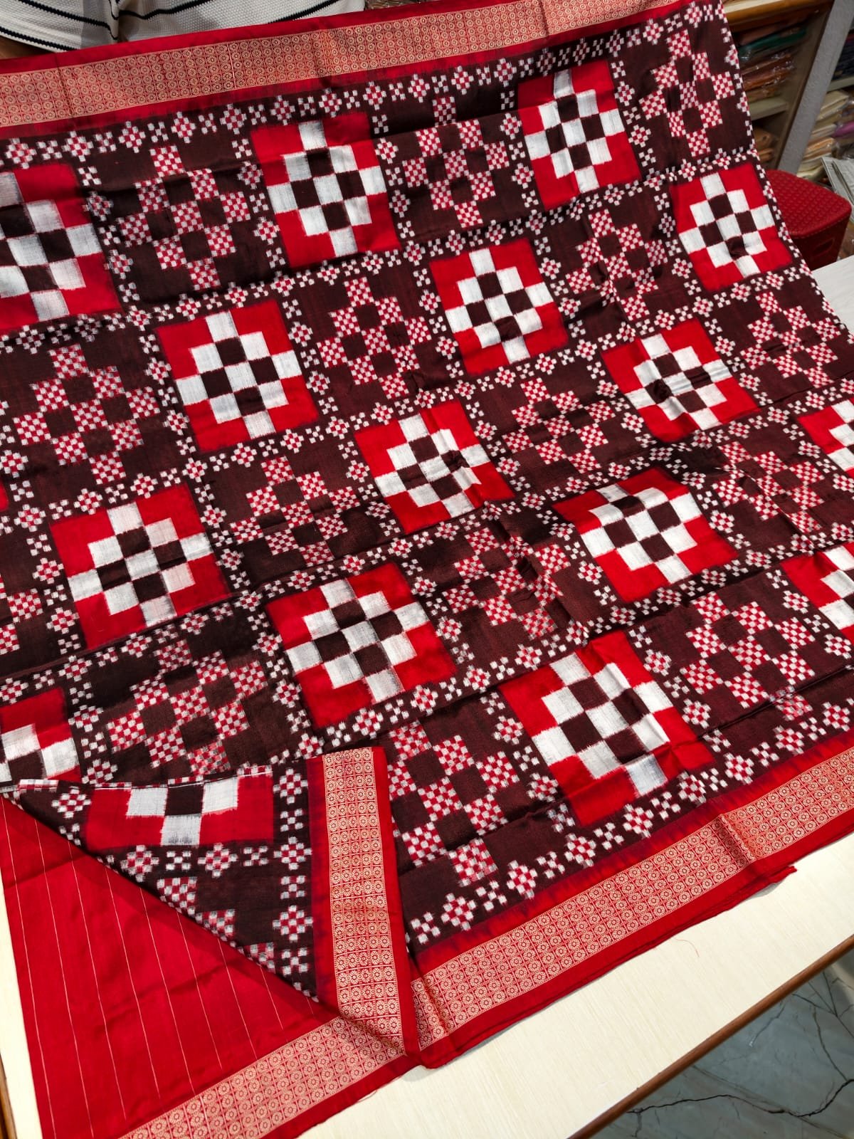 Weaving process image close up